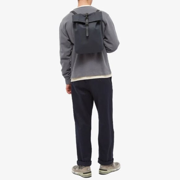 New with Tags Rains Rolltop Rucksack Mini - Navy Color Retail Value $125